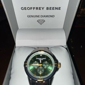 Geoffrey Beene Two-Tone Green Dial Dress Watch